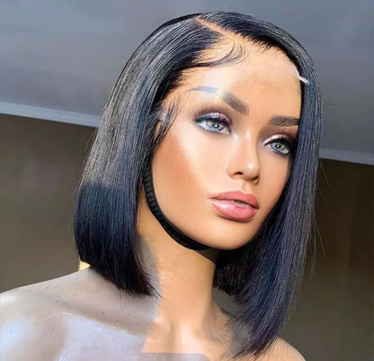 Pre-made 10A Top Virgin Straight 13x4 Transparent Lace Bob Wigs - 180% Density