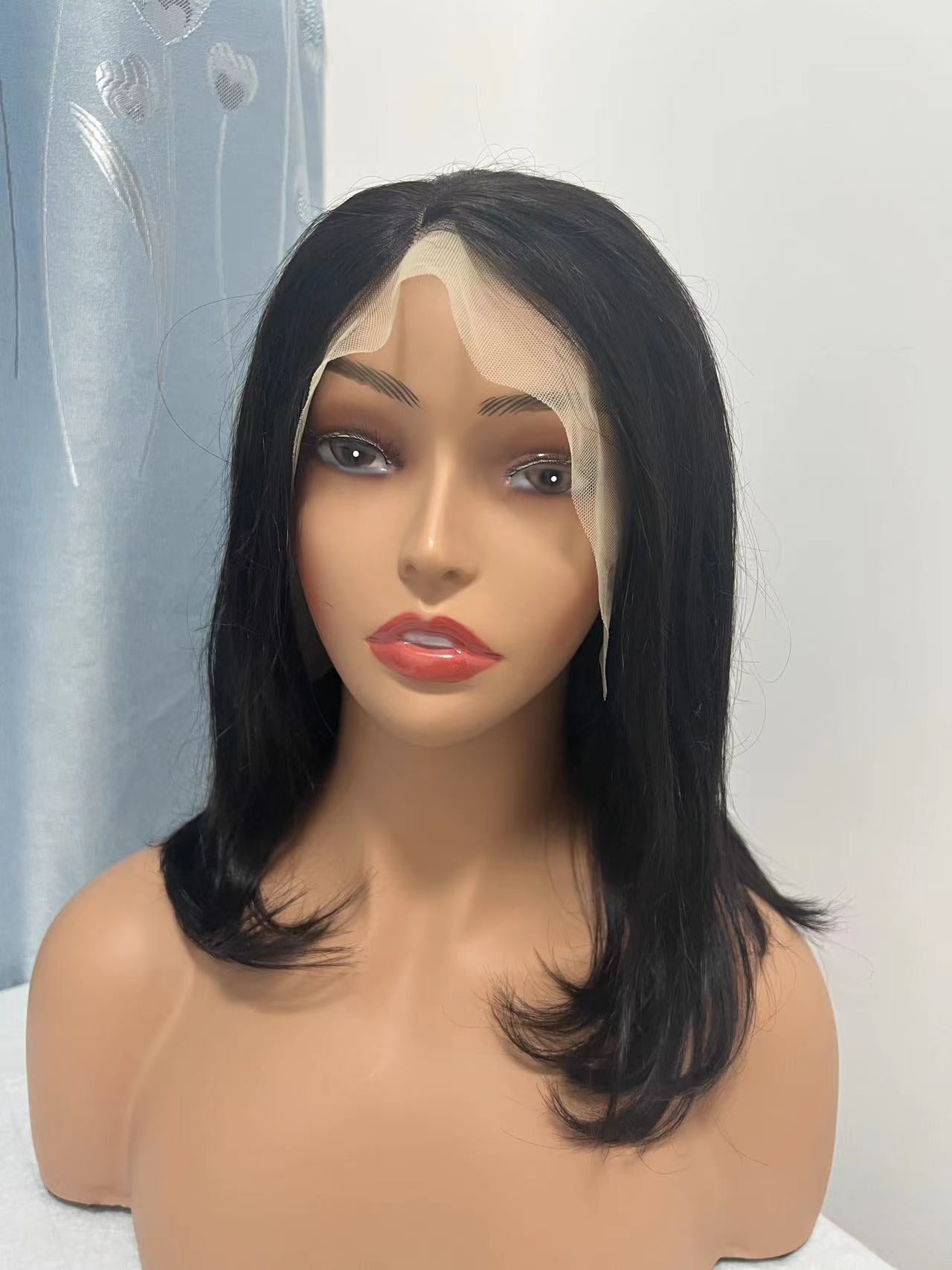 Pre-made 10A Top Virgin Straight 13x4 Transparent Lace Bob Wigs - 180% Density