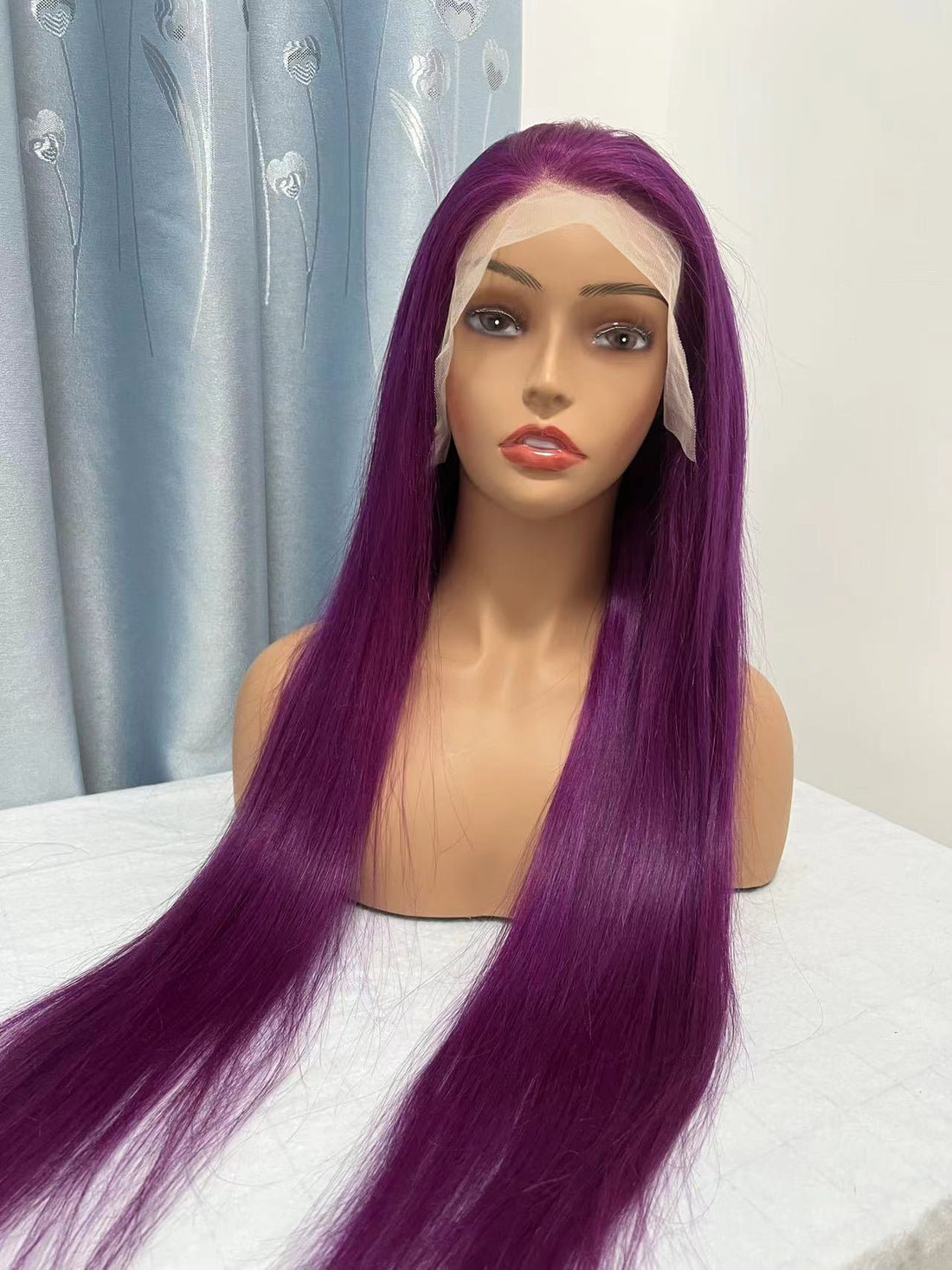 13*4 Transparent Lace Front Colored Wigs 180 Density - Purple