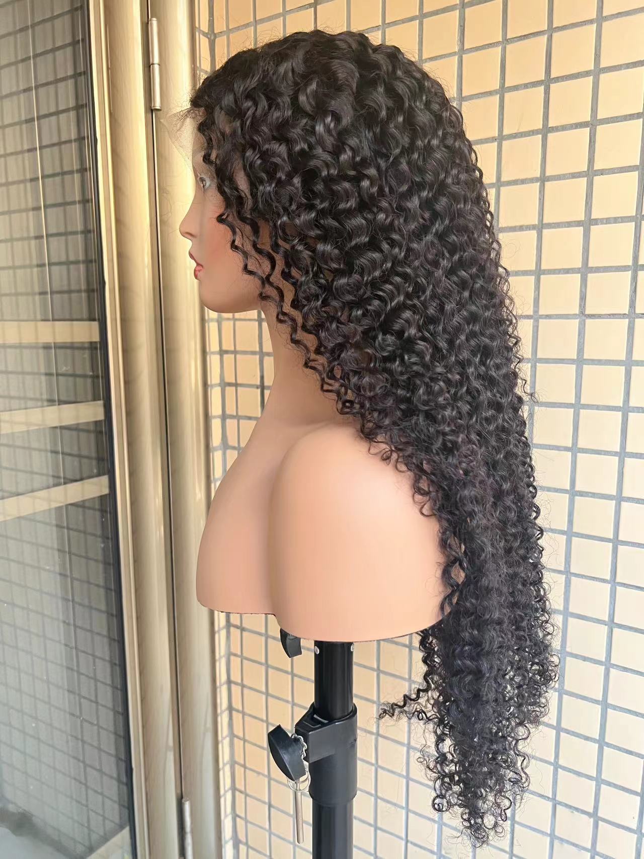 Pre-made 10A Top Virgin Kinky Curly 13x4 Transparent Lace Frontal Wigs - 180% Density