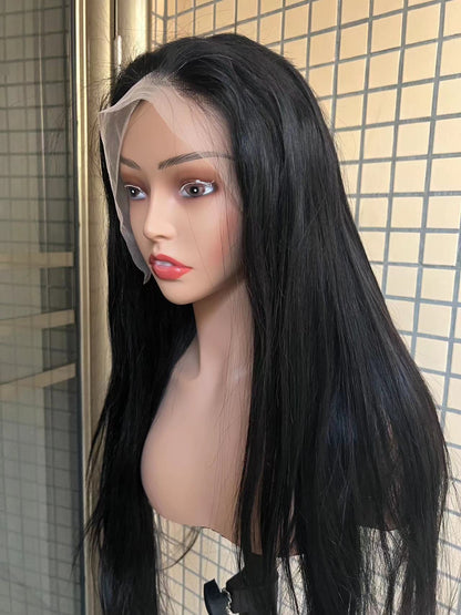 Pre-made 10A Top Virgin Straight 13x4 Transparent Lace Frontal Wigs - 180% Density