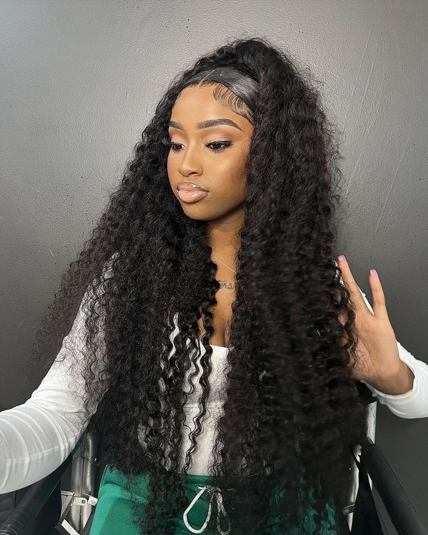 Pre-made 10A Top Virgin Kinky Curly 13x4 Transparent Lace Frontal Wigs - 180% Density